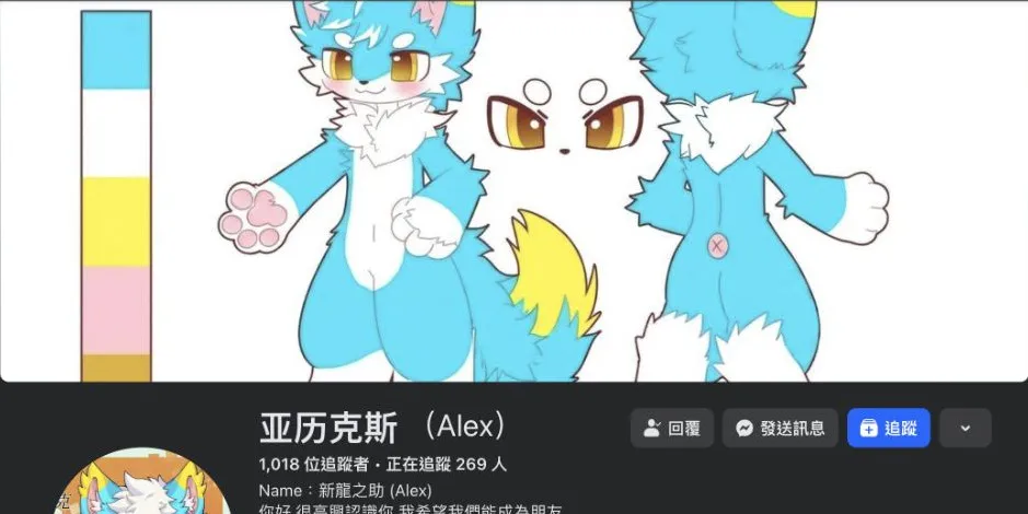 來源 2：亞歷克斯公開個人檔案與名稱自介截圖